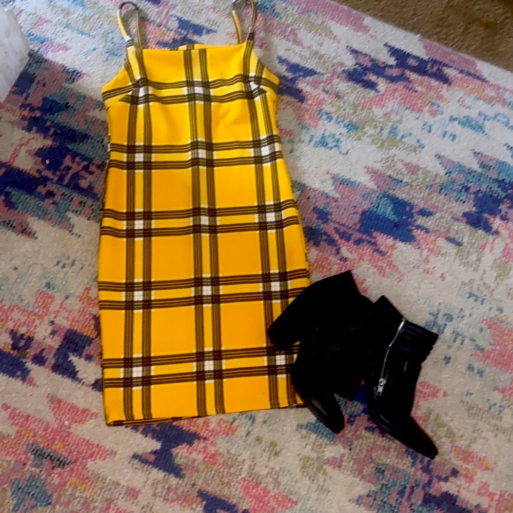 Yellow mini dress